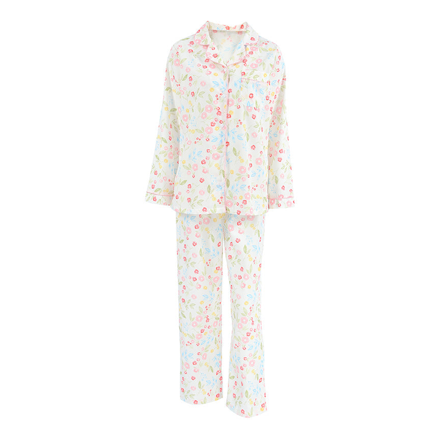 Loose Casual Ice Silk Pajamas for Women, Imitation Silk Floral Print Open Front Home Wear