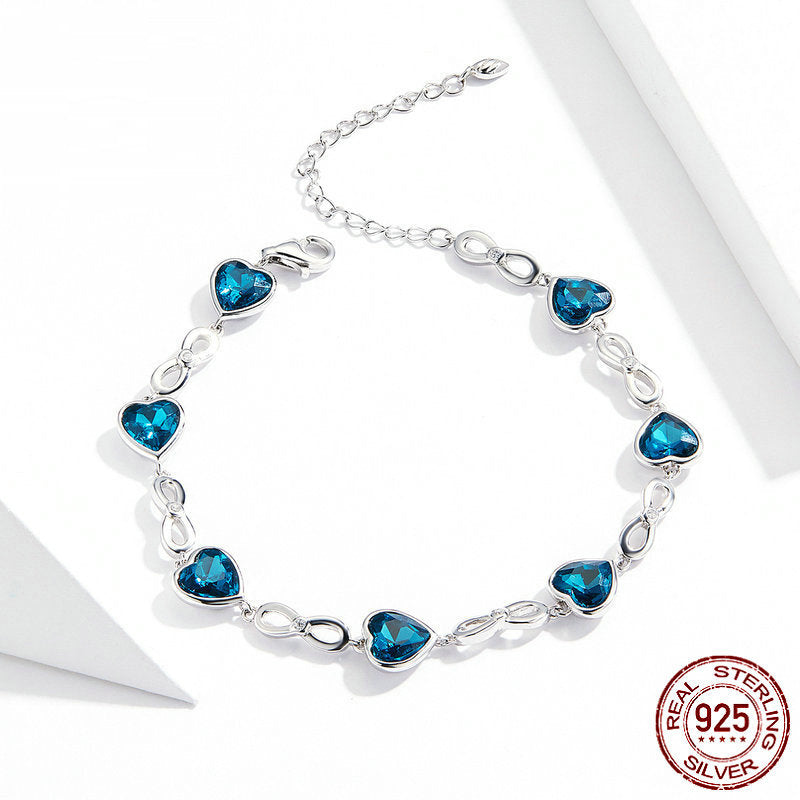 Bracelet Amour Argent 925 | Bijou Romantique Femme | Cadeau Saint-Valentin