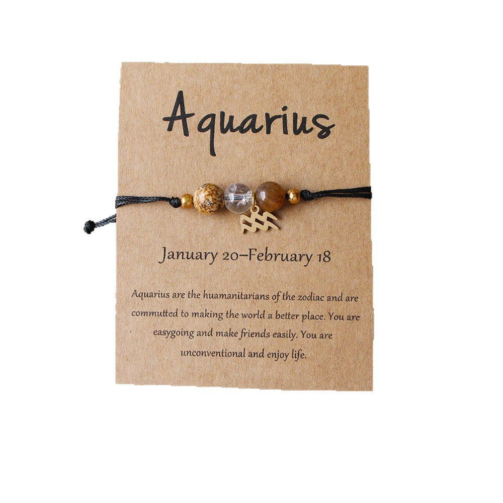Bracelet Pierre Naturelle Oeil de Tigre | Image Zodiaque Perles | Bijou Spirituel