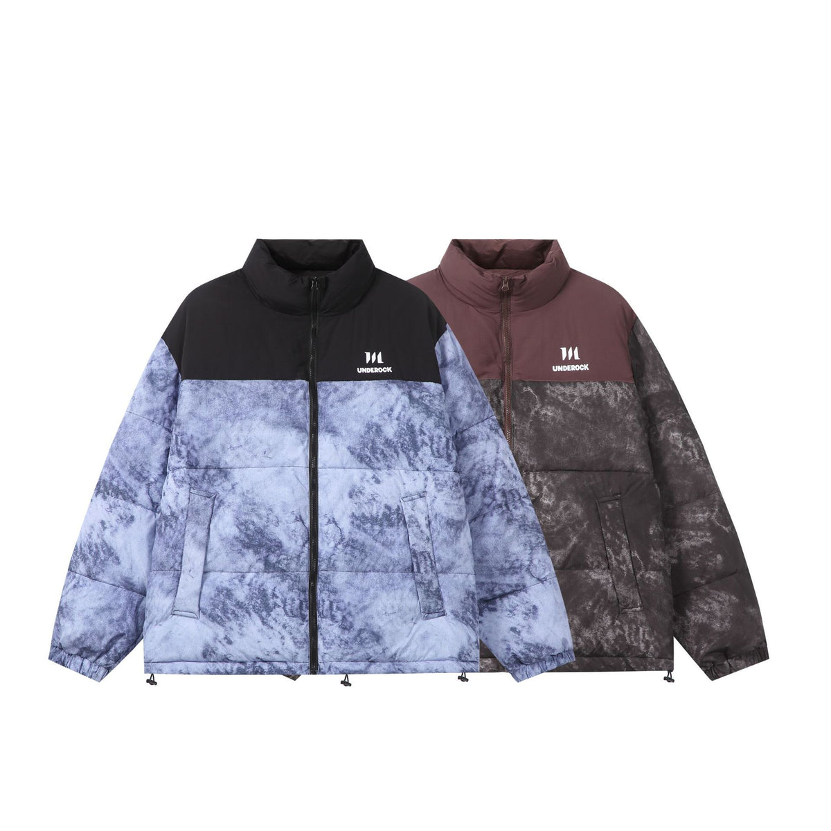 Men's Thick Camouflage Color-Block Stand-Up Collar Cotton Coat Warm Bread Jacket