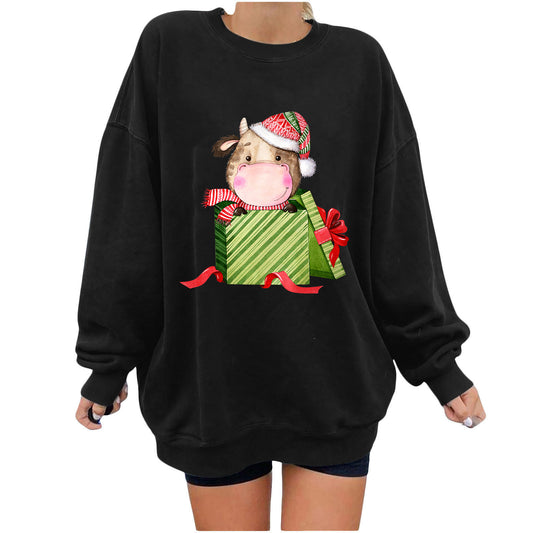 Christmas off shoulder hoodie Christmas gift