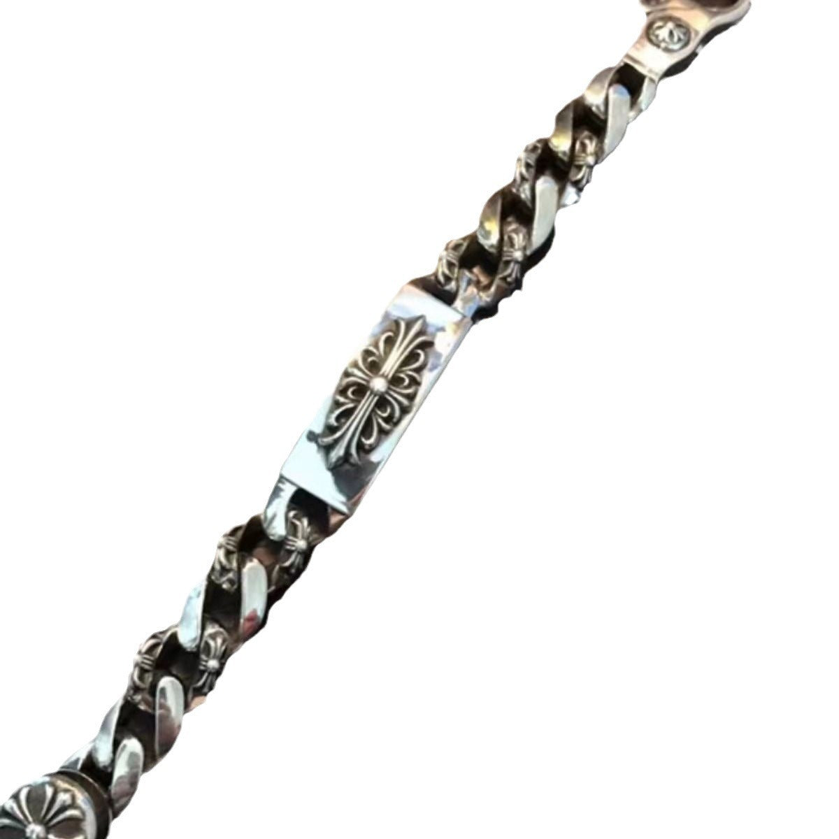 Chaoxuan Croix Vintage Sword Lobster Clasp Bracelet Long Cross Flower Men's Premium Classic Full Flower Cuban Chain