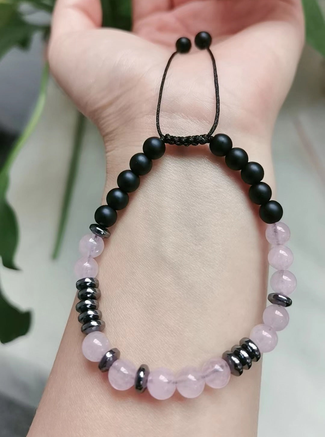 Bracelet Ma Fille | Pierre Givrée Cristal Poudre 6MM | Cadeau Personnalisé