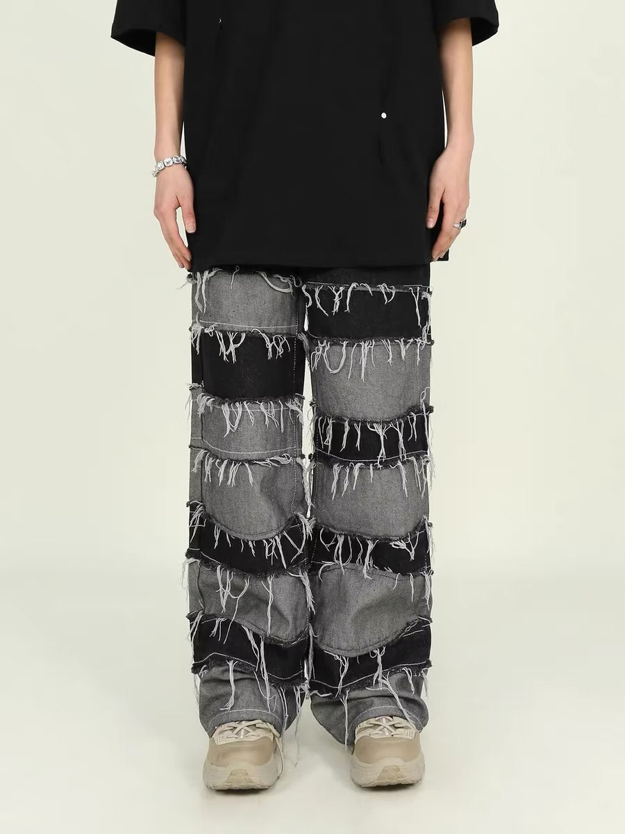 Jean Tassel Patchwork Homme High Street – Style Américain