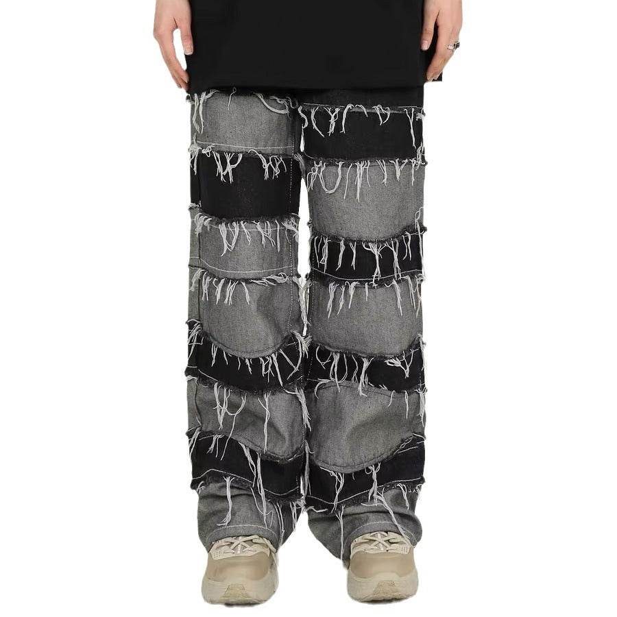 Jean Tassel Patchwork Homme High Street – Style Américain