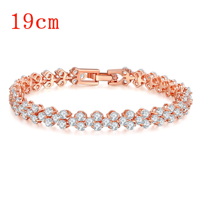 Bracelet Romain Cuivre Zircon AAA | Bijou Luxueux Femme | Cadeau Élégant