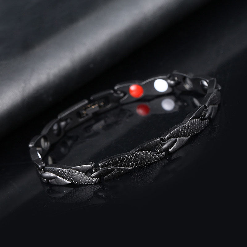 Bracelet Homme Détachable Motif Dragon 7mm | Magnétothérapie Couple