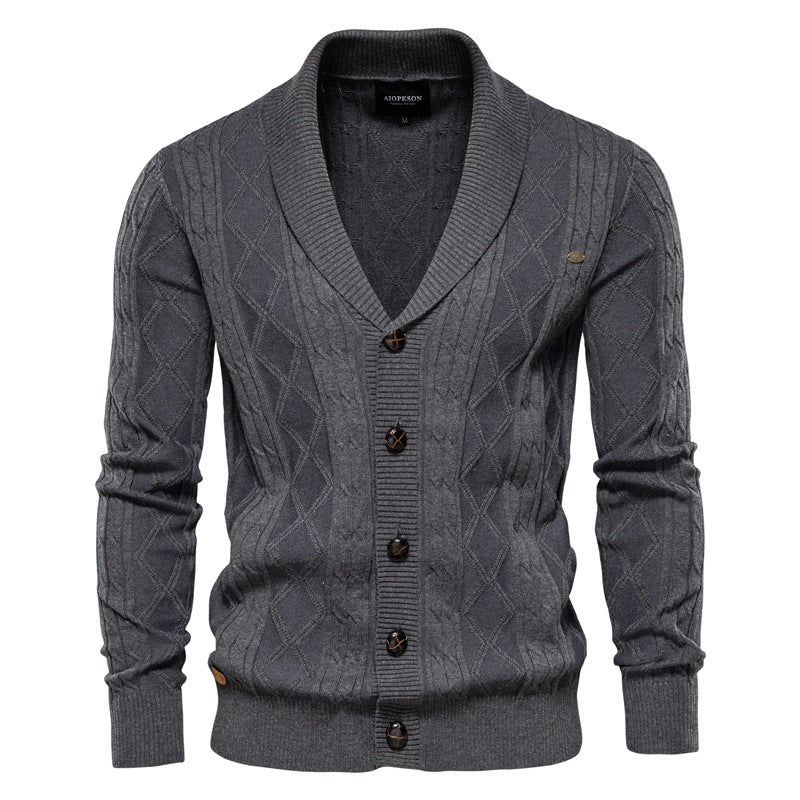 Pull Col V Homme Laine Manches Longues – Coupe Ample Casual