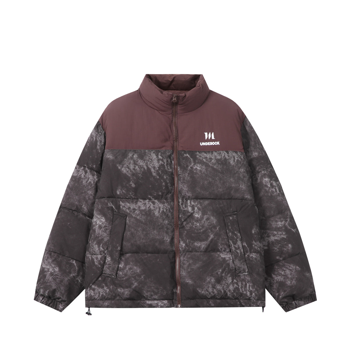 Men's Thick Camouflage Color-Block Stand-Up Collar Cotton Coat Warm Bread Jacket