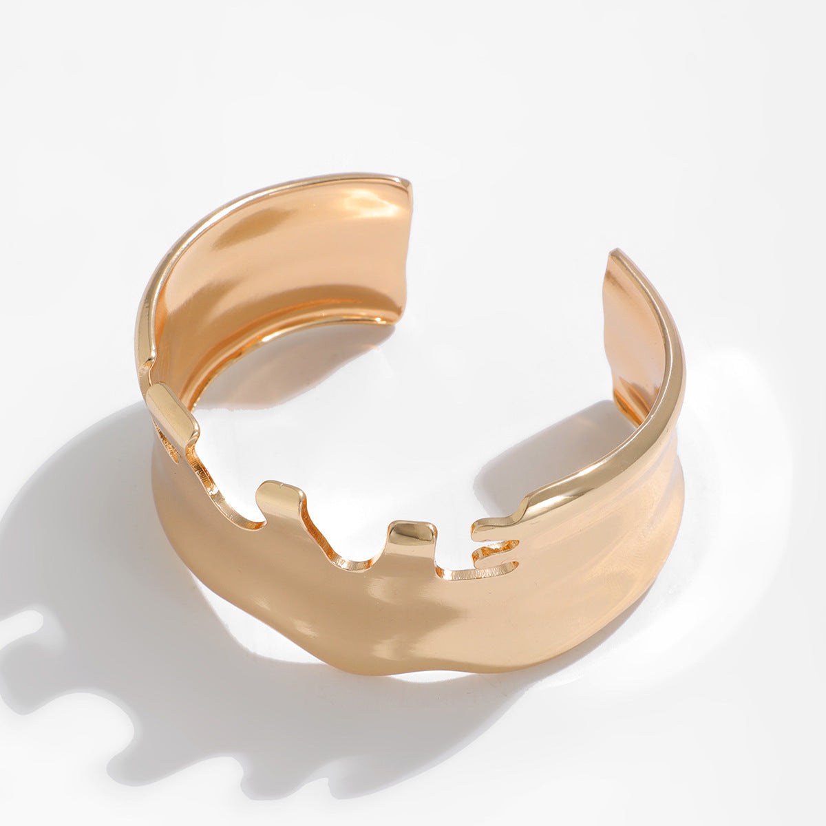 Bracelet Métal Ouverture Irrégulière | Style Niche Polyvalent | Bijou Femme