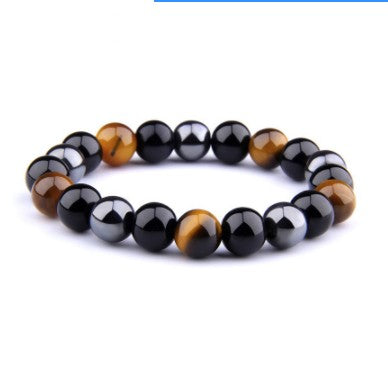 Tiger Eye Bracelet Obsidian Hematite Gemstone Bead Bracelet（FD0503、 FB05-6mm 、FB05-8mm 、FB05-10mm 、FD0504）