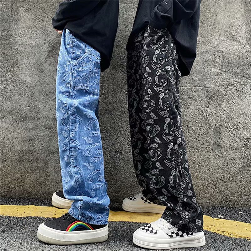 Jeans Droits Homme Style Japonais Streetwear – Coupe Large