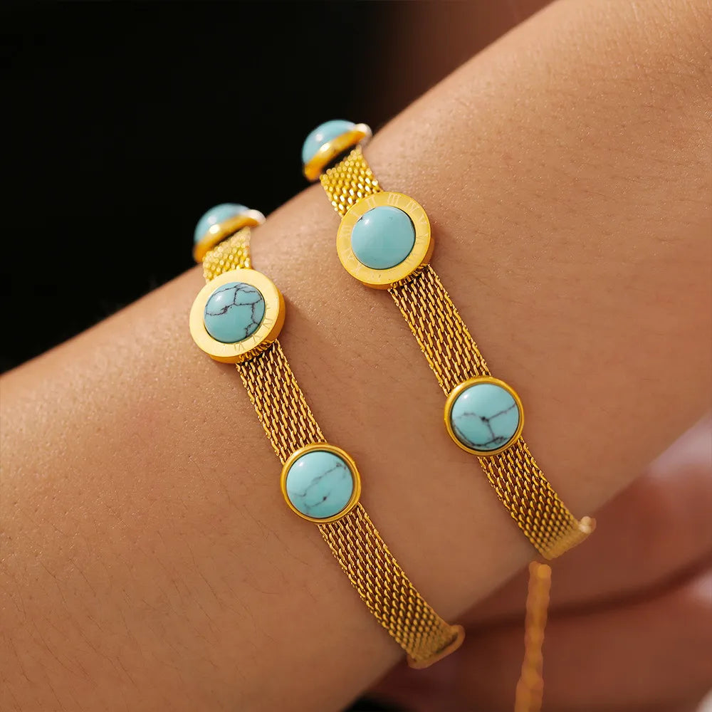 Bracelet Turquoise Acier Titane | Bijou Homme Femme Coloré | Accessoire Mode