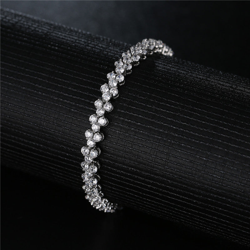 Bracelet Romain Cuivre Zircon AAA | Bijou Luxueux Femme | Cadeau Élégant