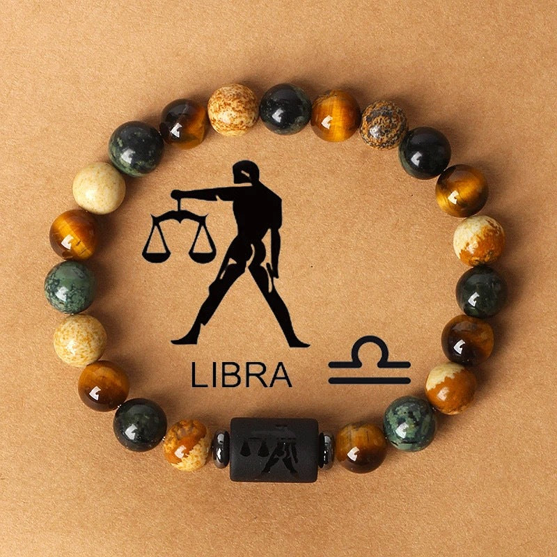 Bracelet Pierre Naturelle Oeil de Tigre | Image Zodiaque Perles | Bijou Spirituel