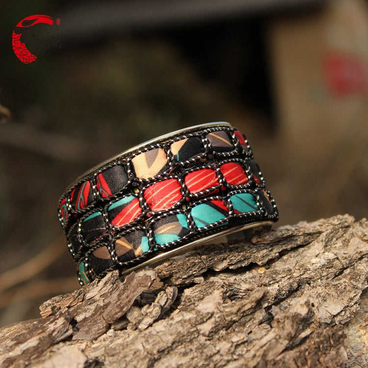 Bracelet Boho Népalais | Perles Larges Ouvert | Bijou Ethnique Femme
