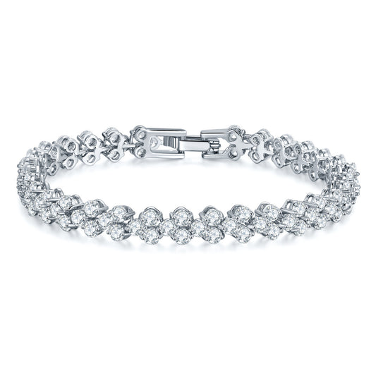Bracelet Romain Cuivre Zircon AAA | Bijou Luxueux Femme | Cadeau Élégant