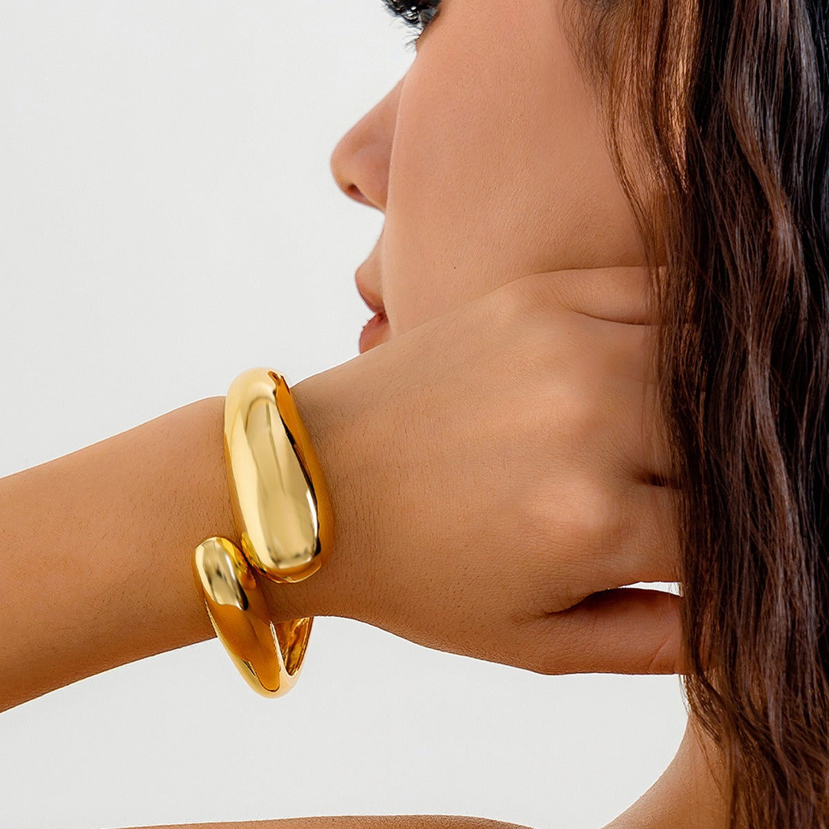 Bracelet Femme Goutte d'Eau Métal | Surface Photosensible Ressort | Bijou Tendance