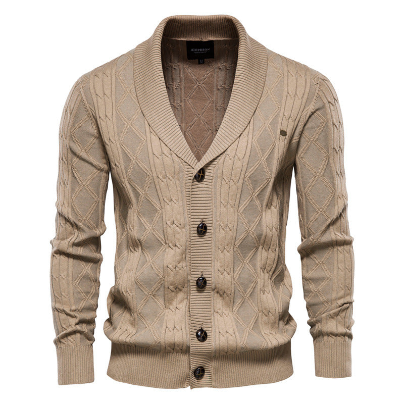 Pull Col V Homme Laine Manches Longues – Coupe Ample Casual