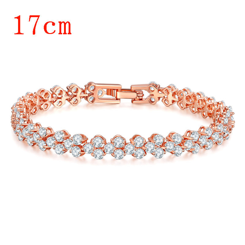 Bracelet Romain Cuivre Zircon AAA | Bijou Luxueux Femme | Cadeau Élégant
