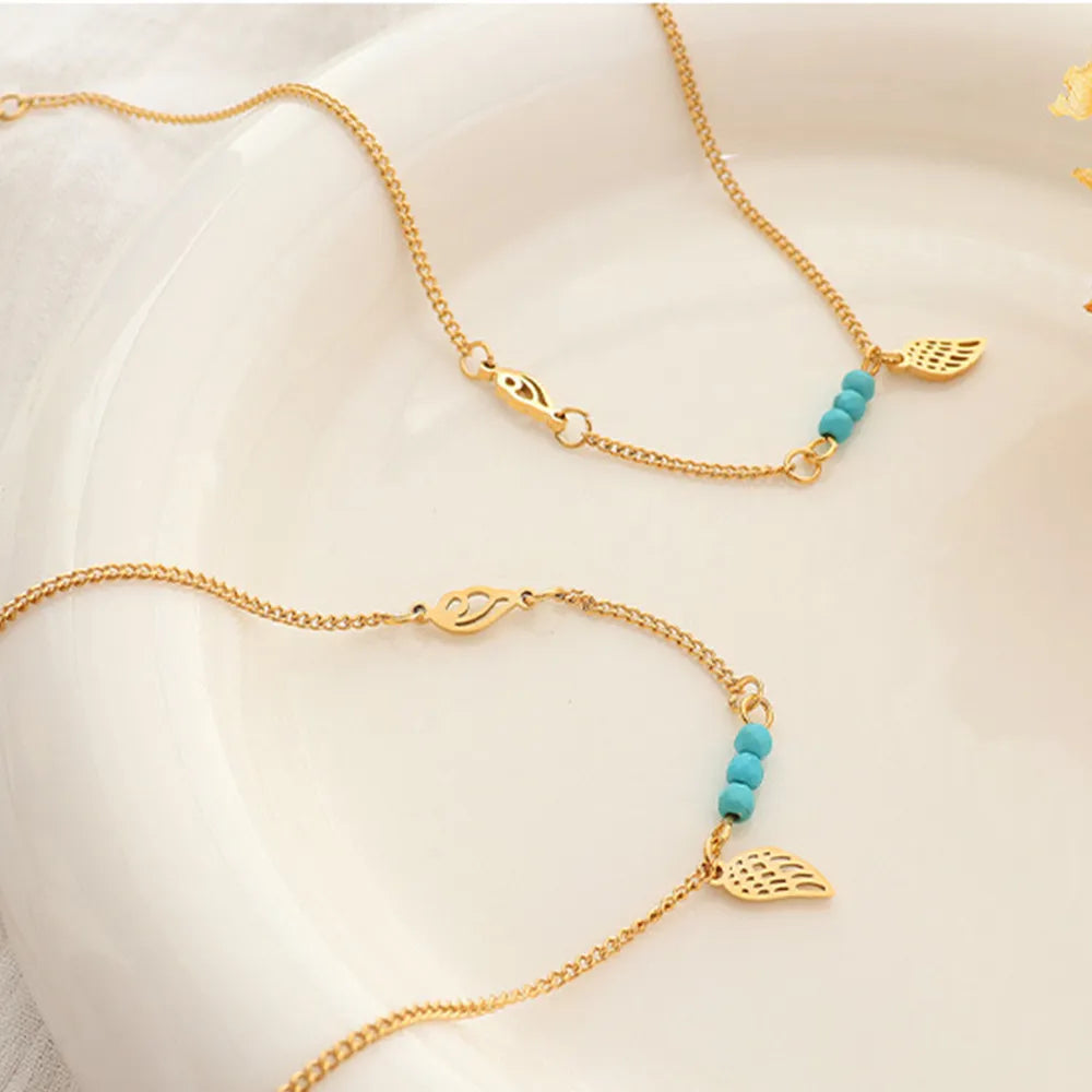 Bracelet Cheville Aile | Acier Titane Inoxydable | Bijou Femme Charme