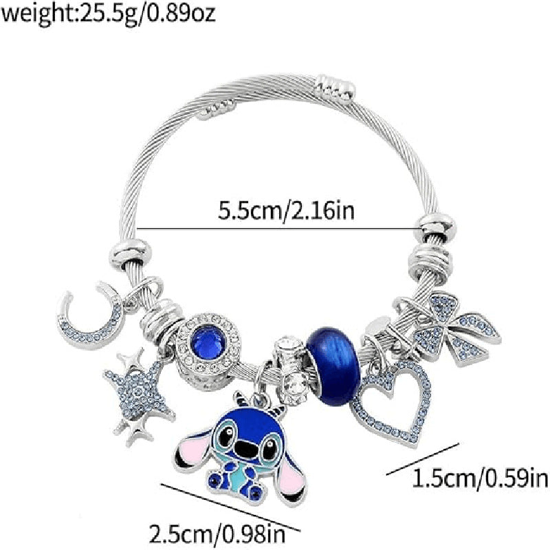Bracelet Personnage Cartoon Stitch | Bijou Fun Tendance | Cadeau Enfant Ado