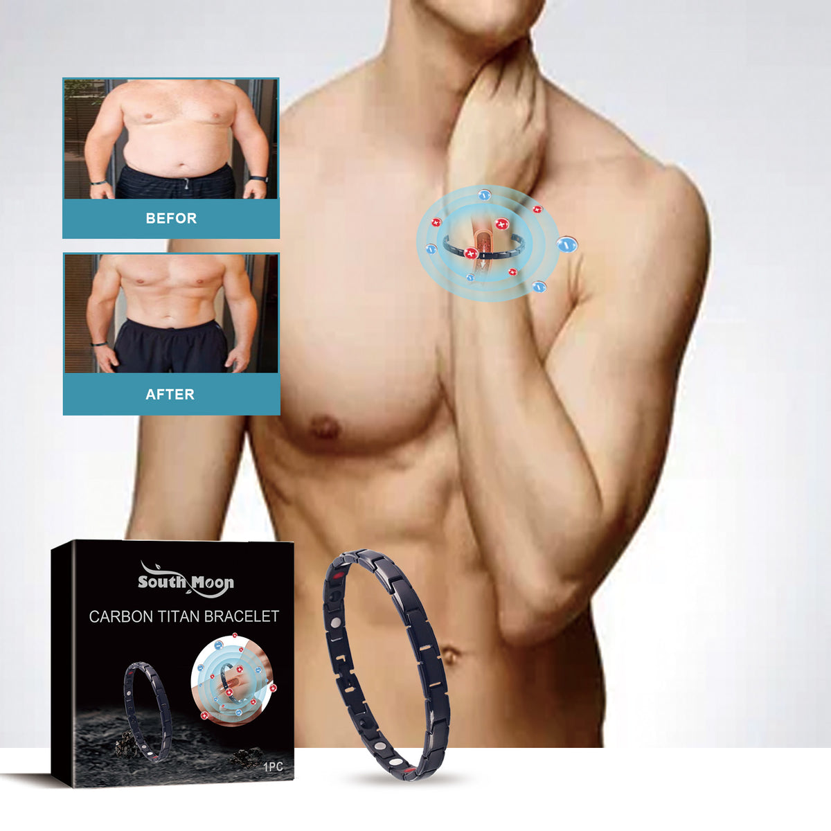 Bracelet Acier Inoxydable Titane | Sport Gym Portable | Style Simple et Tendance
