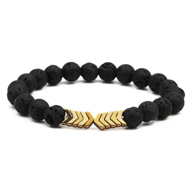 Bracelet Diffuseur Flèche Sacrée | Pierre de Lave Aromathérapie | Bijou Bien-être