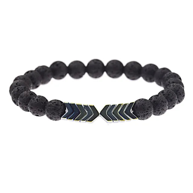 Bracelet Diffuseur Flèche Sacrée | Pierre de Lave Aromathérapie | Bijou Bien-être