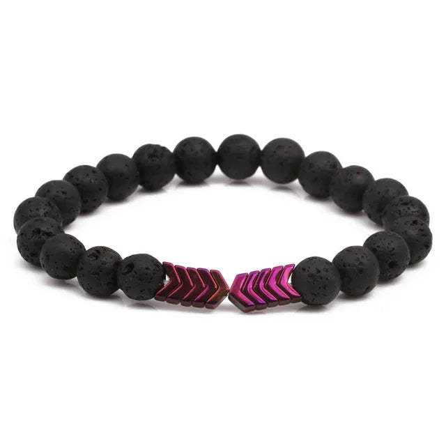 Bracelet Diffuseur Flèche Sacrée | Pierre de Lave Aromathérapie | Bijou Bien-être