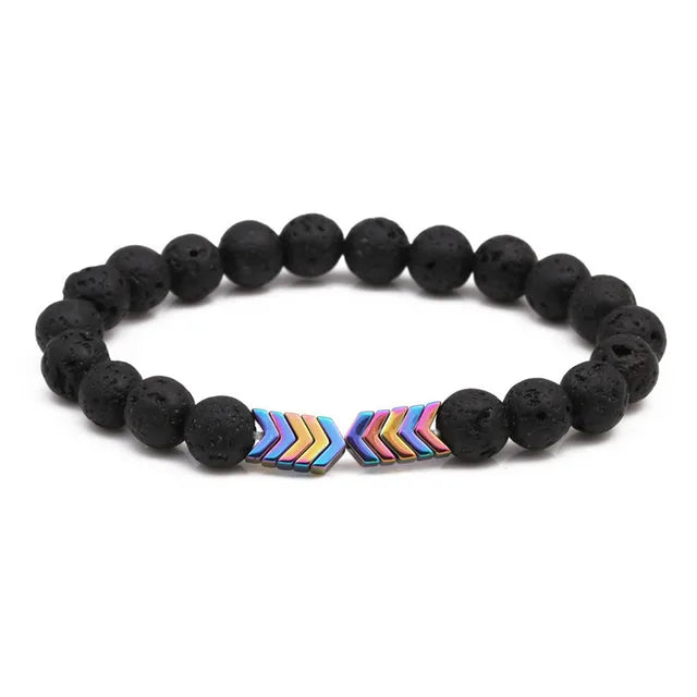 Bracelet Diffuseur Flèche Sacrée | Pierre de Lave Aromathérapie | Bijou Bien-être