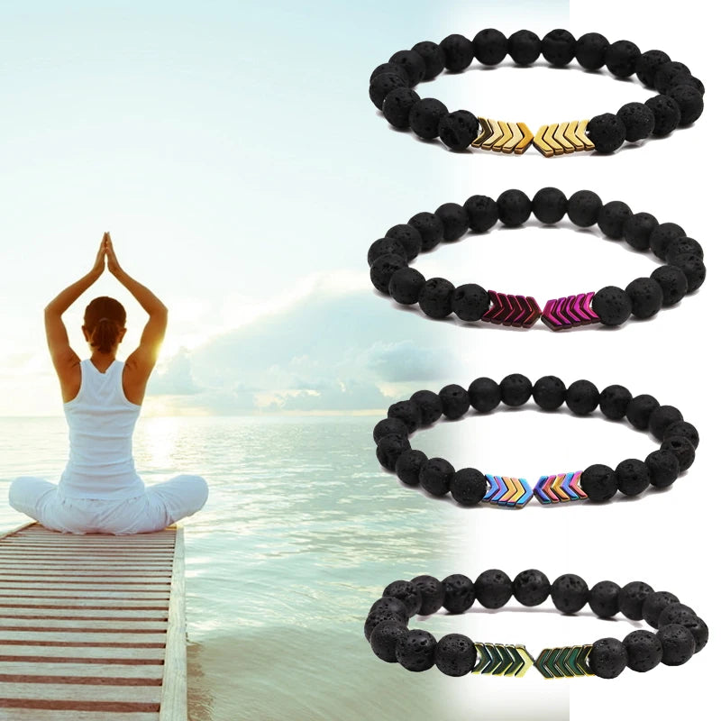 Bracelet Diffuseur Flèche Sacrée | Pierre de Lave Aromathérapie | Bijou Bien-être