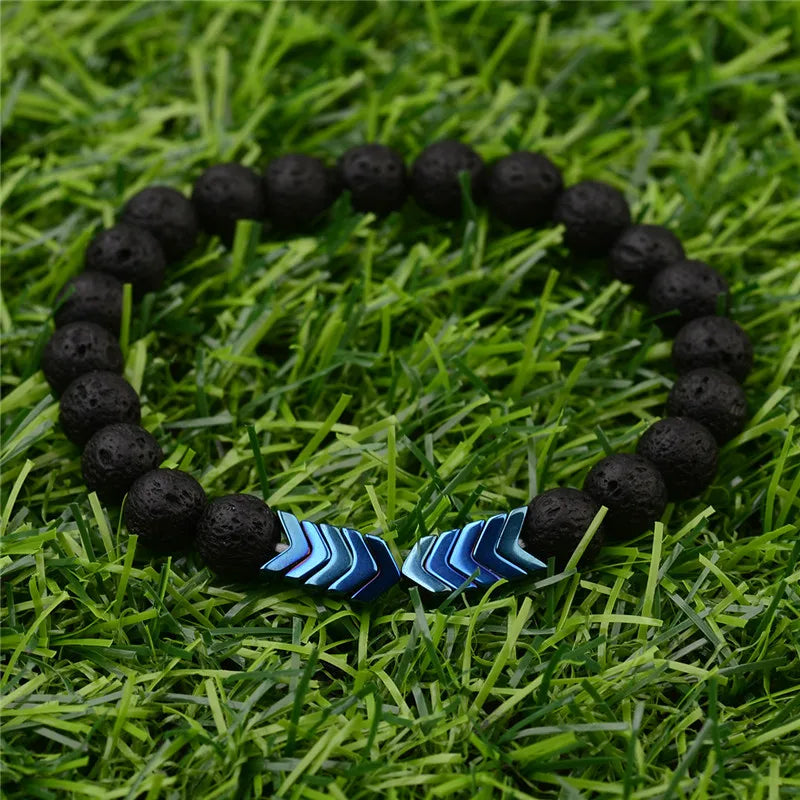 Bracelet Diffuseur Flèche Sacrée | Pierre de Lave Aromathérapie | Bijou Bien-être
