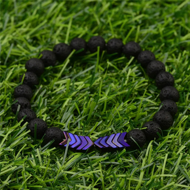Bracelet Diffuseur Flèche Sacrée | Pierre de Lave Aromathérapie | Bijou Bien-être