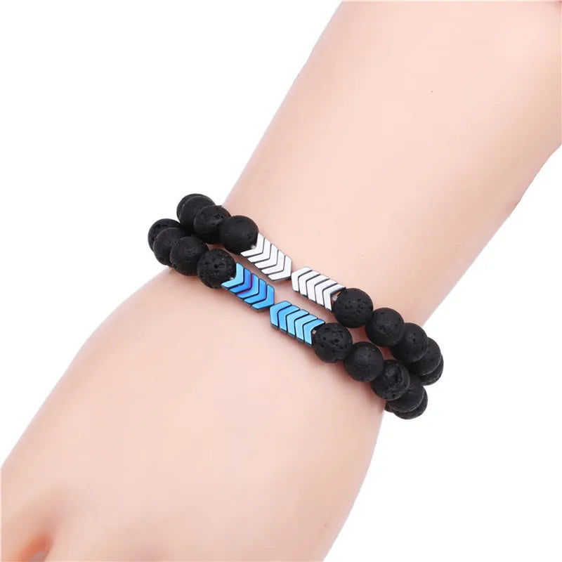 Bracelet Diffuseur Flèche Sacrée | Pierre de Lave Aromathérapie | Bijou Bien-être