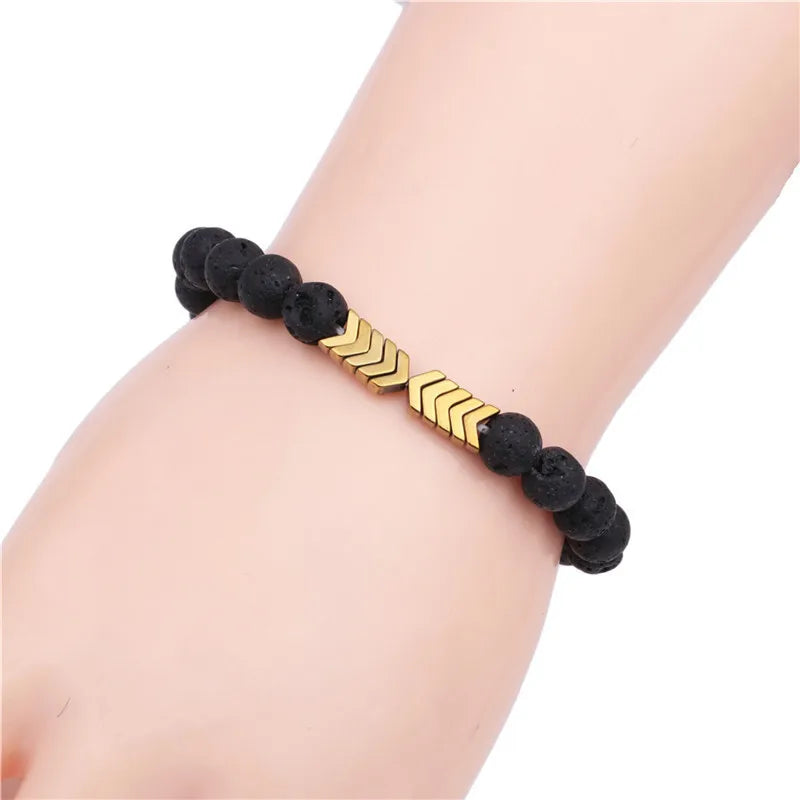 Bracelet Diffuseur Flèche Sacrée | Pierre de Lave Aromathérapie | Bijou Bien-être