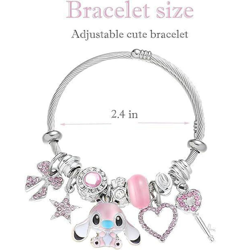 Bracelet Personnage Cartoon Stitch | Bijou Fun Tendance | Cadeau Enfant Ado