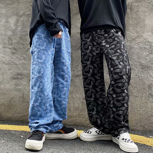 Jeans Droits Homme Style Japonais Streetwear – Coupe Large