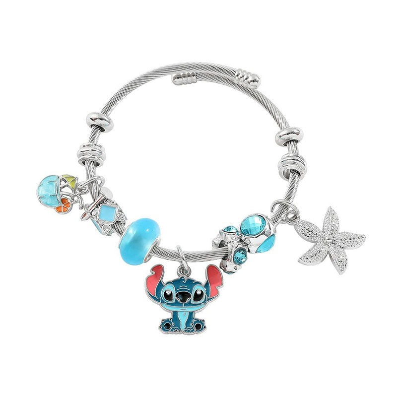Bracelet Personnage Cartoon Stitch | Bijou Fun Tendance | Cadeau Enfant Ado