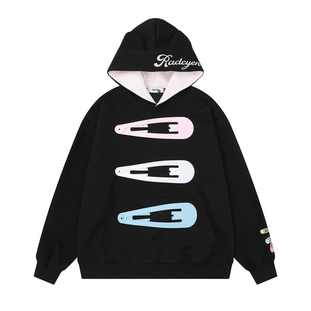 Colorful hair clip hoodie