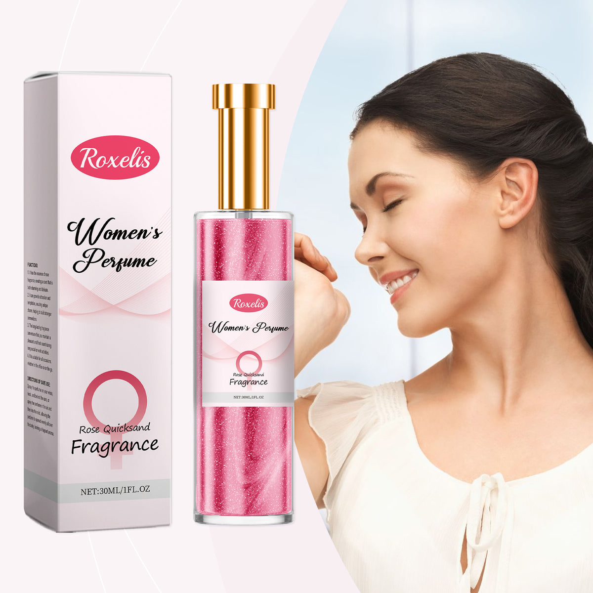 Roxelis Rose Women's Charm Perfume Exudes Charm Natural Fresh Fragrance Lasting Fragrance Women's Everyday Perfume