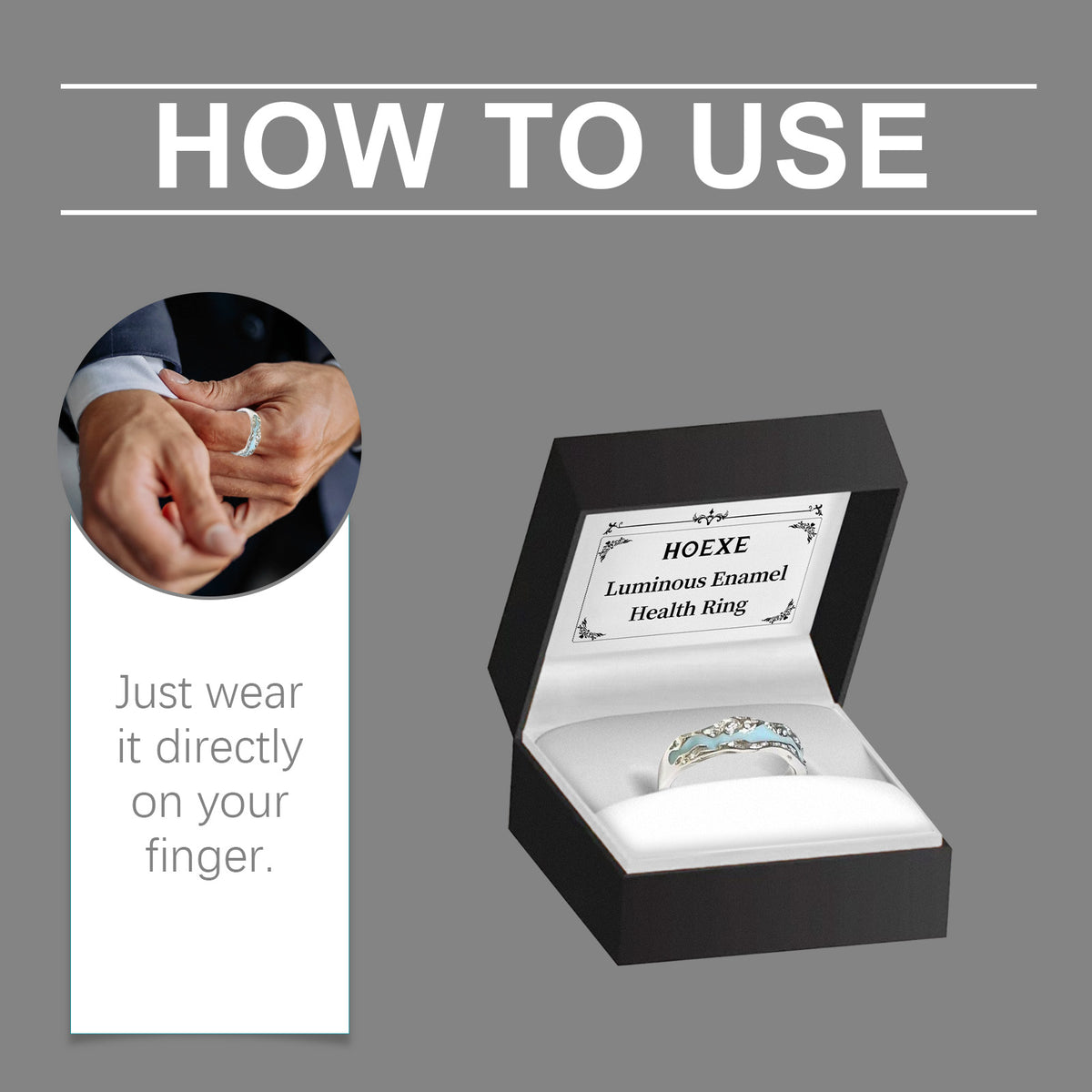 Hoexe Glow-In-The-Dark Enamel Ring Enhances Comfort In Daily Life Pamper The Body Sports Portable Ring