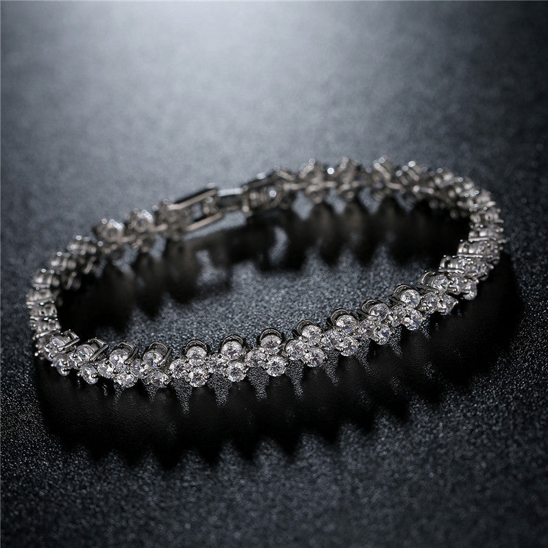 Bracelet Romain Cuivre Zircon AAA | Bijou Luxueux Femme | Cadeau Élégant