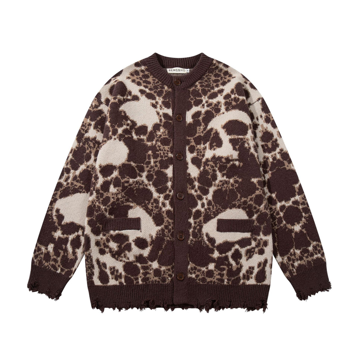 Veste Pull Skull Jacquard Homme – Style Dark Streetwear