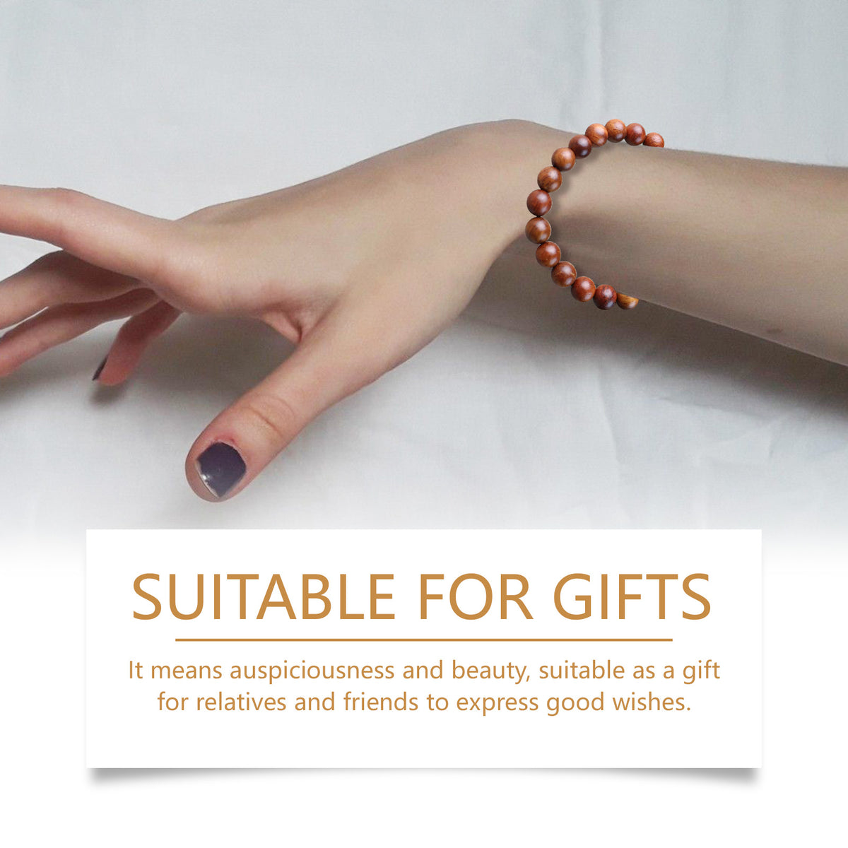 Bracelet Bois de Rose Unisexe | Perles Décoratives Quotidien | Bijou Nature
