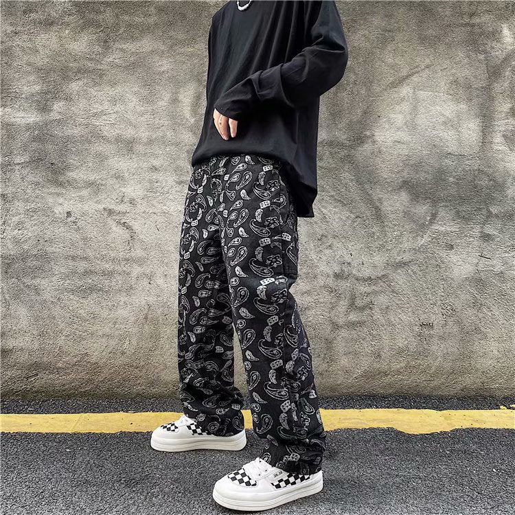 Jeans Droits Homme Style Japonais Streetwear – Coupe Large